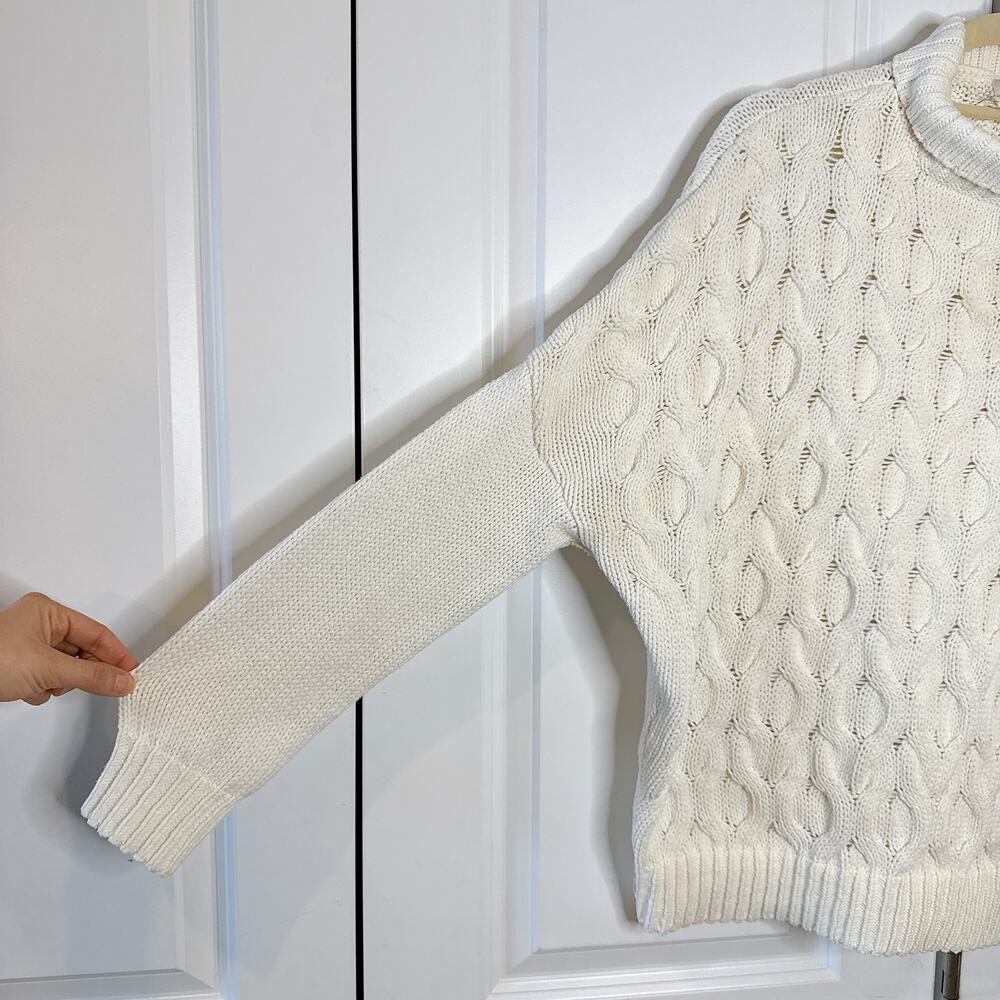 REISS Beatrix Long Sleeve Knit Mock Neck Pullover Sweater White | Small - Picture 7 of 11